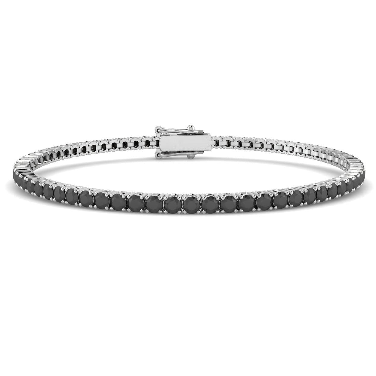 Bracelet de tennis de luxe en or et platine, serti de diamants ronds.