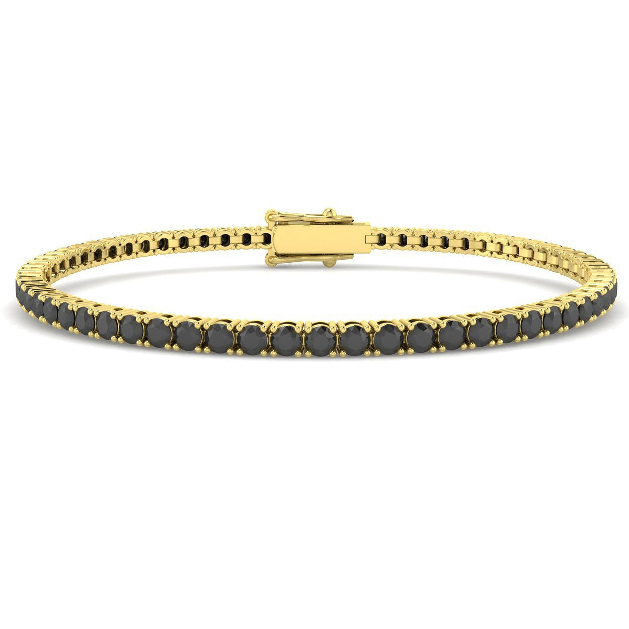 Bracelet de tennis de luxe en or et platine, serti de diamants ronds.