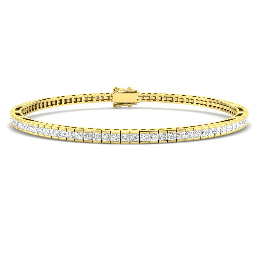 9K White Gold Bracelet, Diamond Link Bracelet, Luxury Diamond Bracelet, Fine Jewelry Bracelet