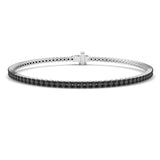 Bracelet de tennis de luxe en or et platine, serti de diamants ronds.