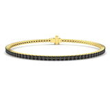 Bracelet de tennis de luxe en or et platine, serti de diamants ronds.