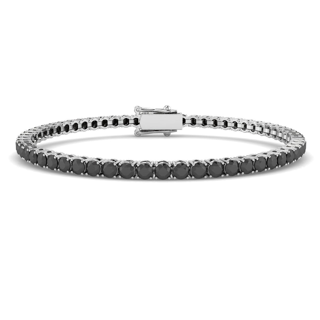 Bracelet de tennis de luxe en or et platine, serti de diamants ronds.