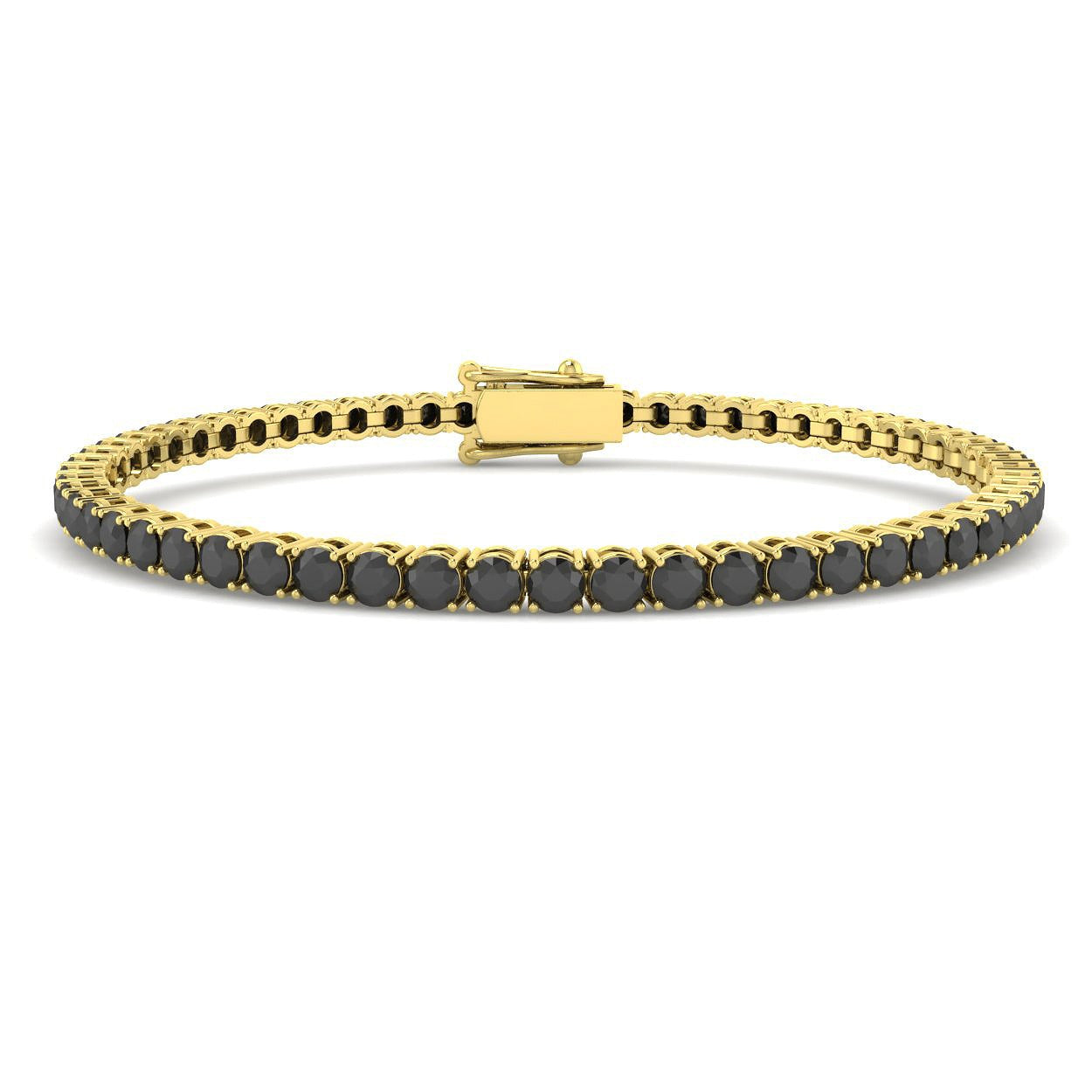 Bracelet de tennis de luxe en or et platine, serti de diamants ronds.