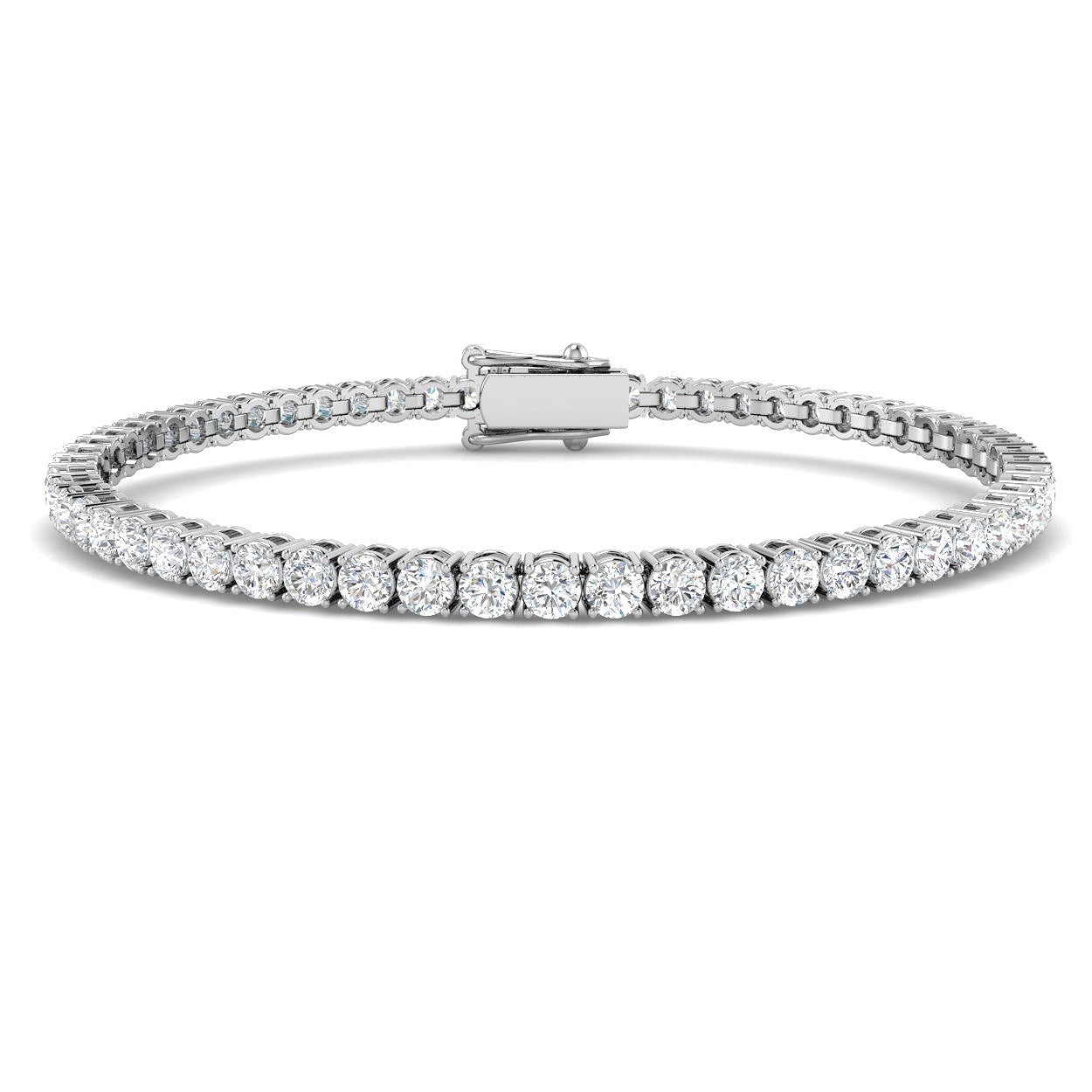 9ct White Gold 5ct Lab Grown Diamond Tennis Bracelet