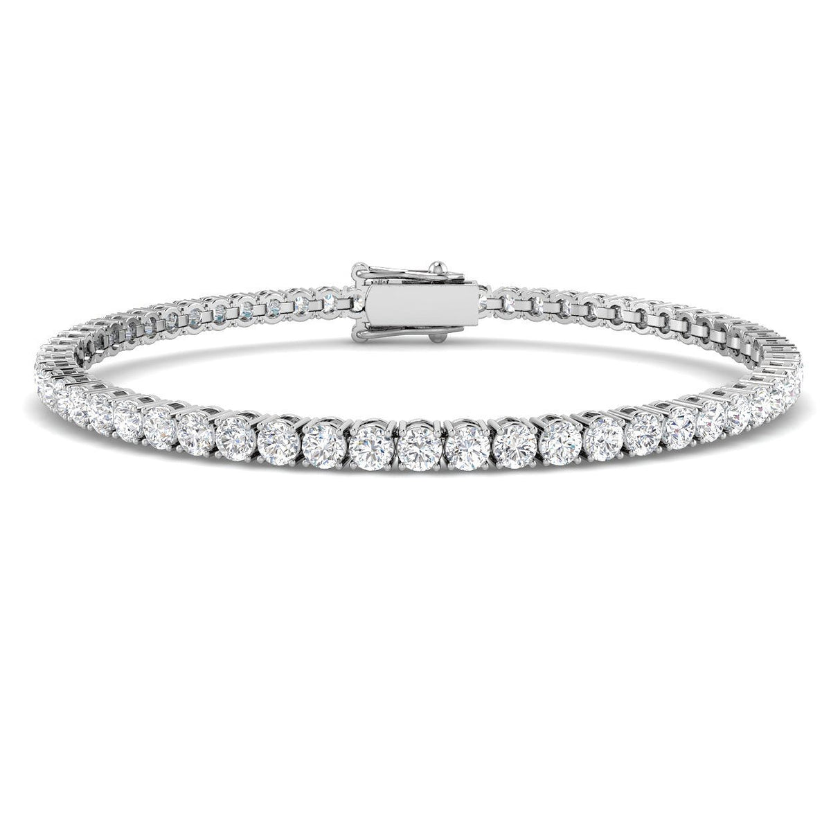 18ct White Gold 5ct Lab Grown Diamond Tennis Bracelet