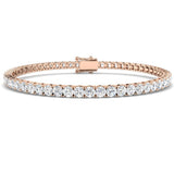 9K White Gold Lab Grown Diamond Tennis Bracelet – Round Prong Set Diamonds with Box Clasp