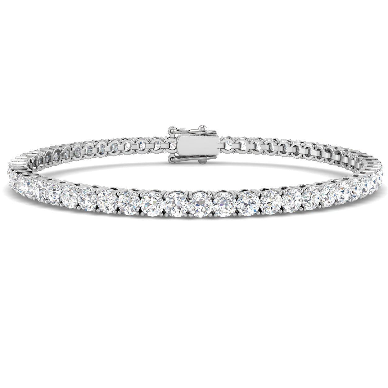 9ct White Gold 5.9ct Lab Grown Diamond Tennis Bracelet