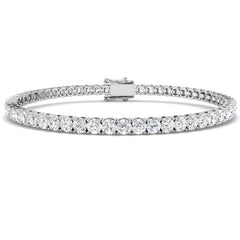 9ct White Gold 5.9ct Lab Grown Diamond Tennis Bracelet