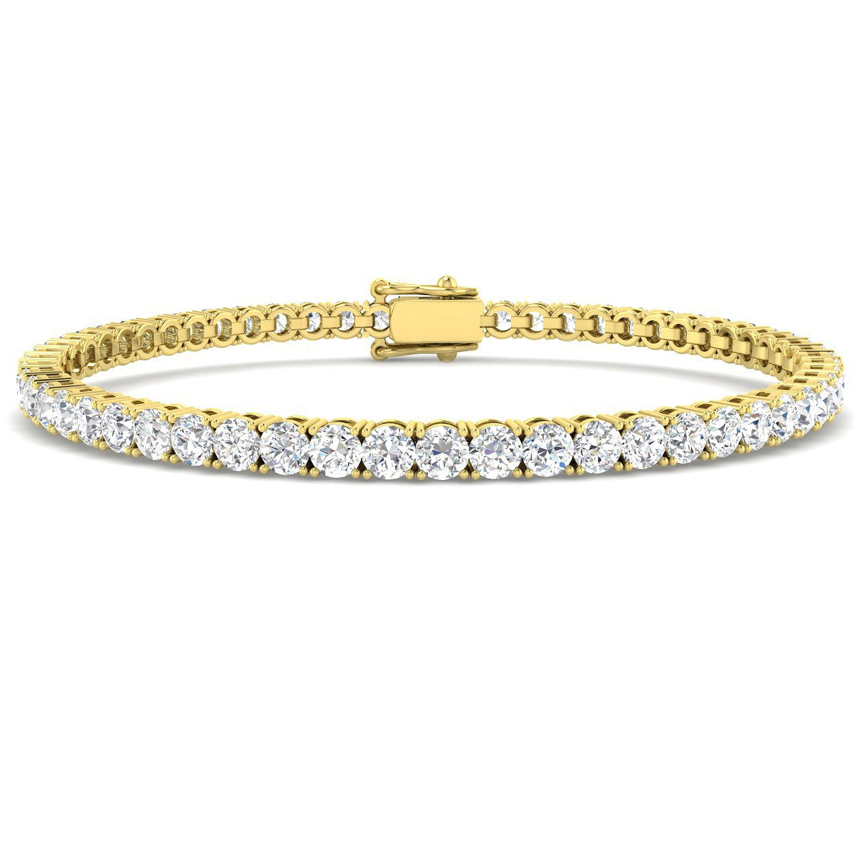 9ct Yellow Gold 5.9ct Lab Grown Diamond Tennis Bracelet