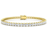 9K White Gold Lab Grown Diamond Tennis Bracelet – Round Prong Set Diamonds with Box Clasp
