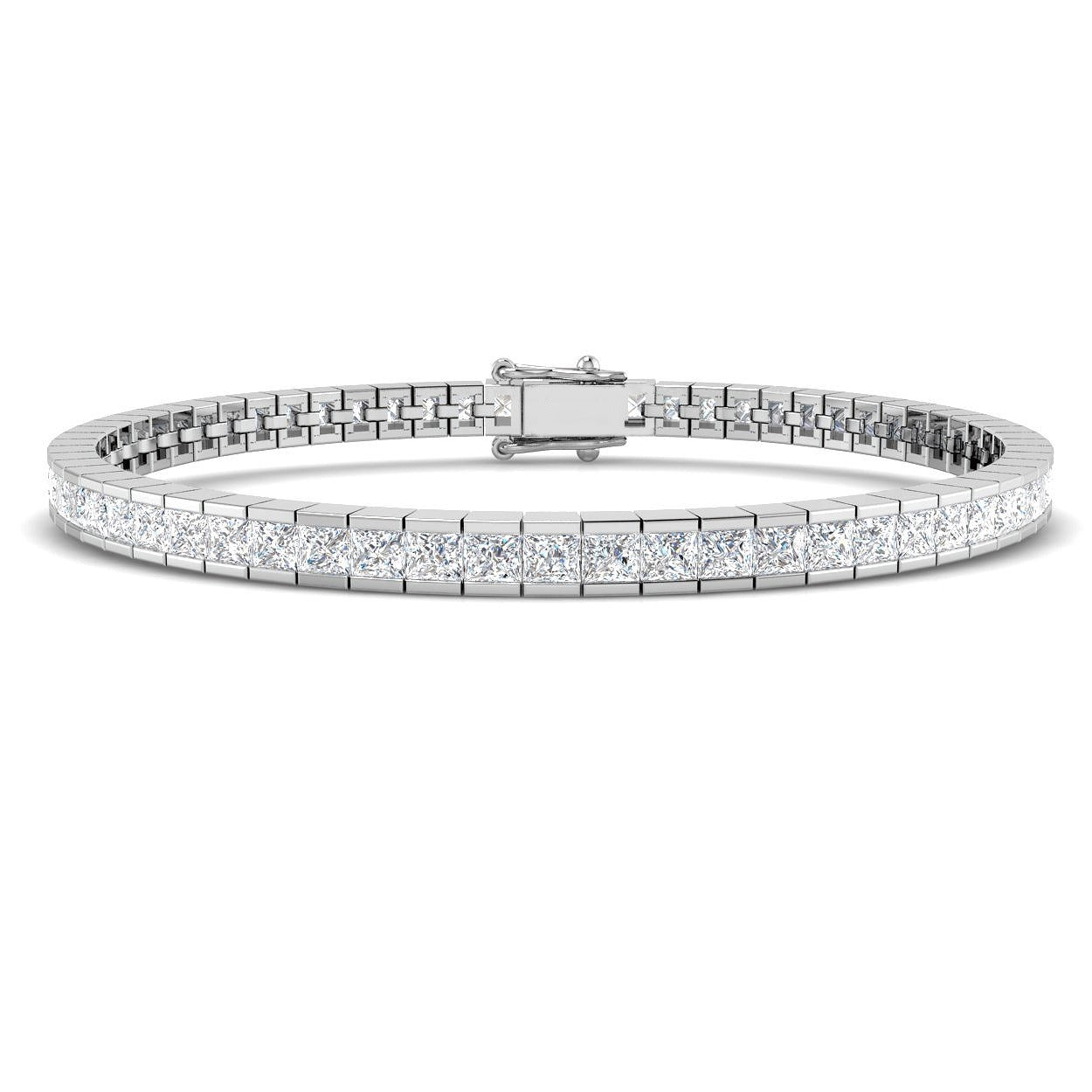 Natural Diamond Bracelet, Princess Cut Diamond Bracelet, Diamond Tennis Bracelet, Channel Set Diamond Bracelet