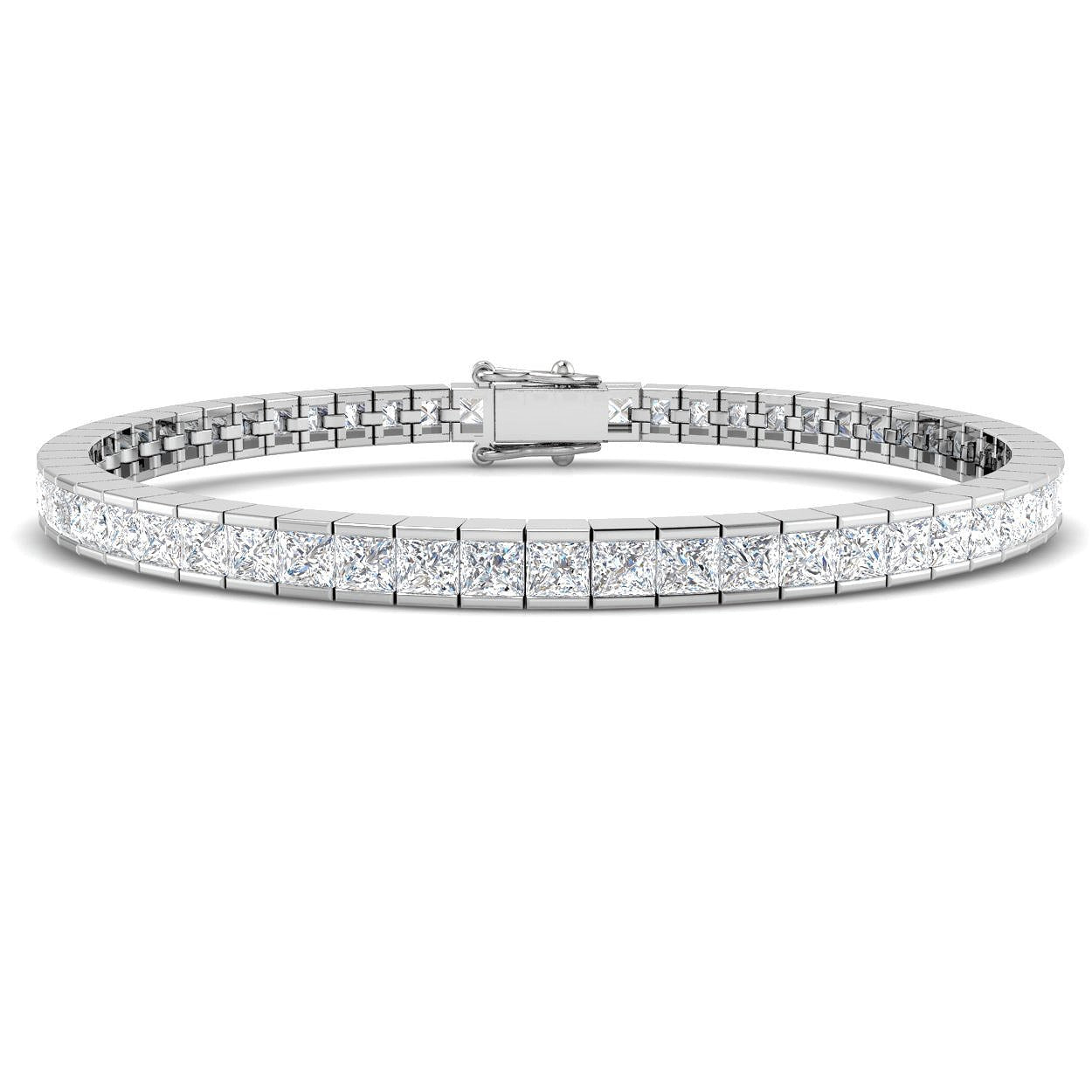 Natural Diamond Bracelet, Princess Cut Diamond Bracelet, Diamond Tennis Bracelet, Channel Set Diamond Bracelet