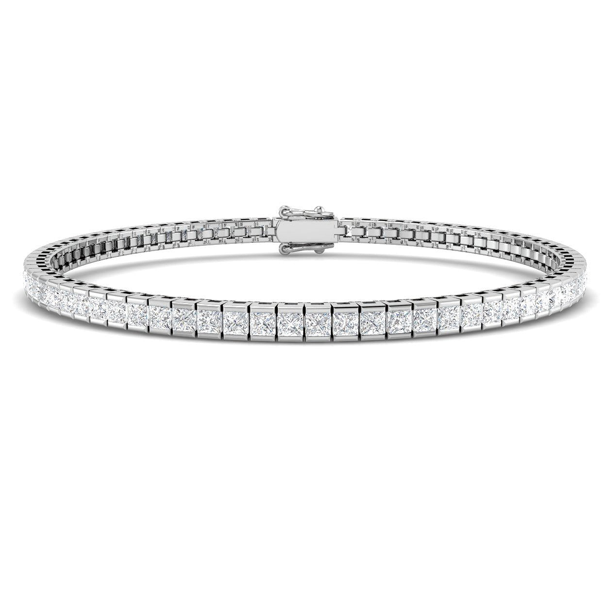 Natural Diamond Bracelet, Princess Cut Diamond Bracelet, Diamond Tennis Bracelet, Channel Set Diamond Bracelet