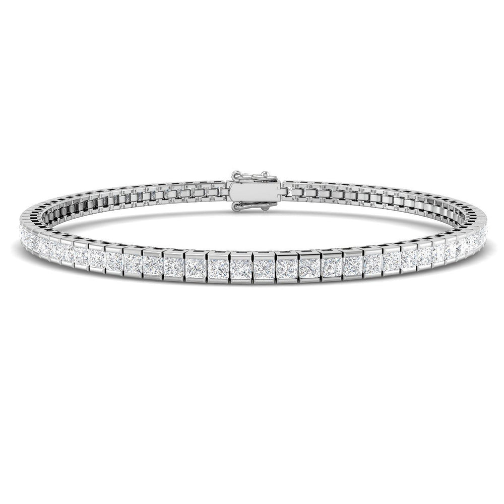 Natural Diamond Bracelet, Princess Cut Diamond Bracelet, Diamond Tennis Bracelet, Channel Set Diamond Bracelet