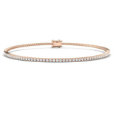 18K White Gold Round Natural Diamond Tennis Bracelet in Prong Set with Box Closure