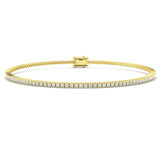 18K White Gold Round Natural Diamond Tennis Bracelet in Prong Set with Box Closure