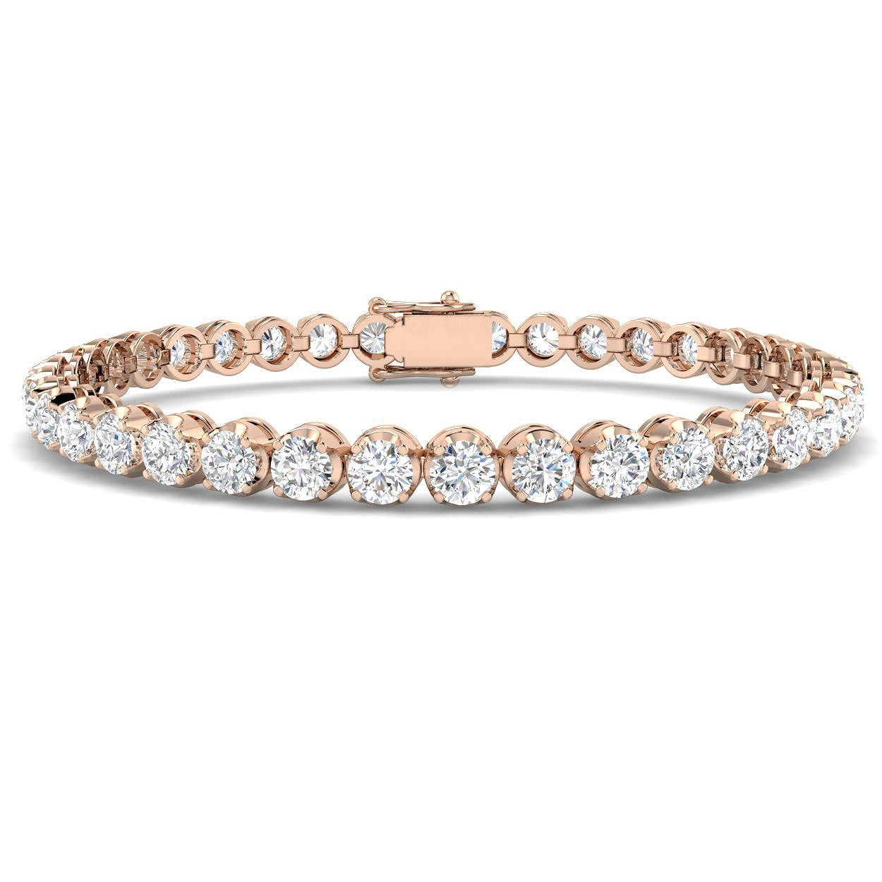 Bracelet de tennis de luxe en or et platine, serti de diamants ronds.