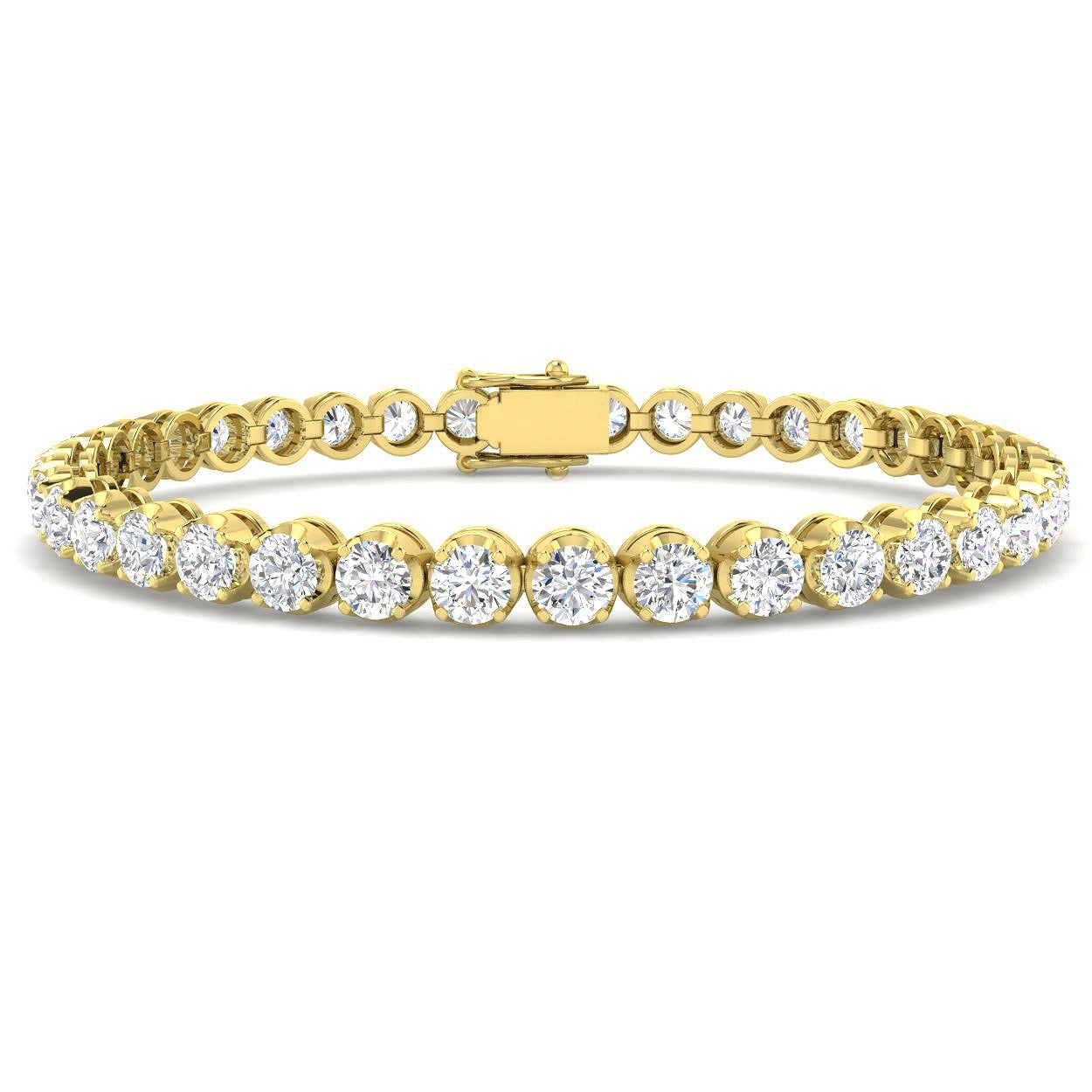 Bracelet de tennis de luxe en or et platine, serti de diamants ronds.