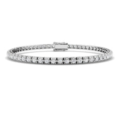 Platinum 1.95ct Natural Diamond Tennis Bracelet