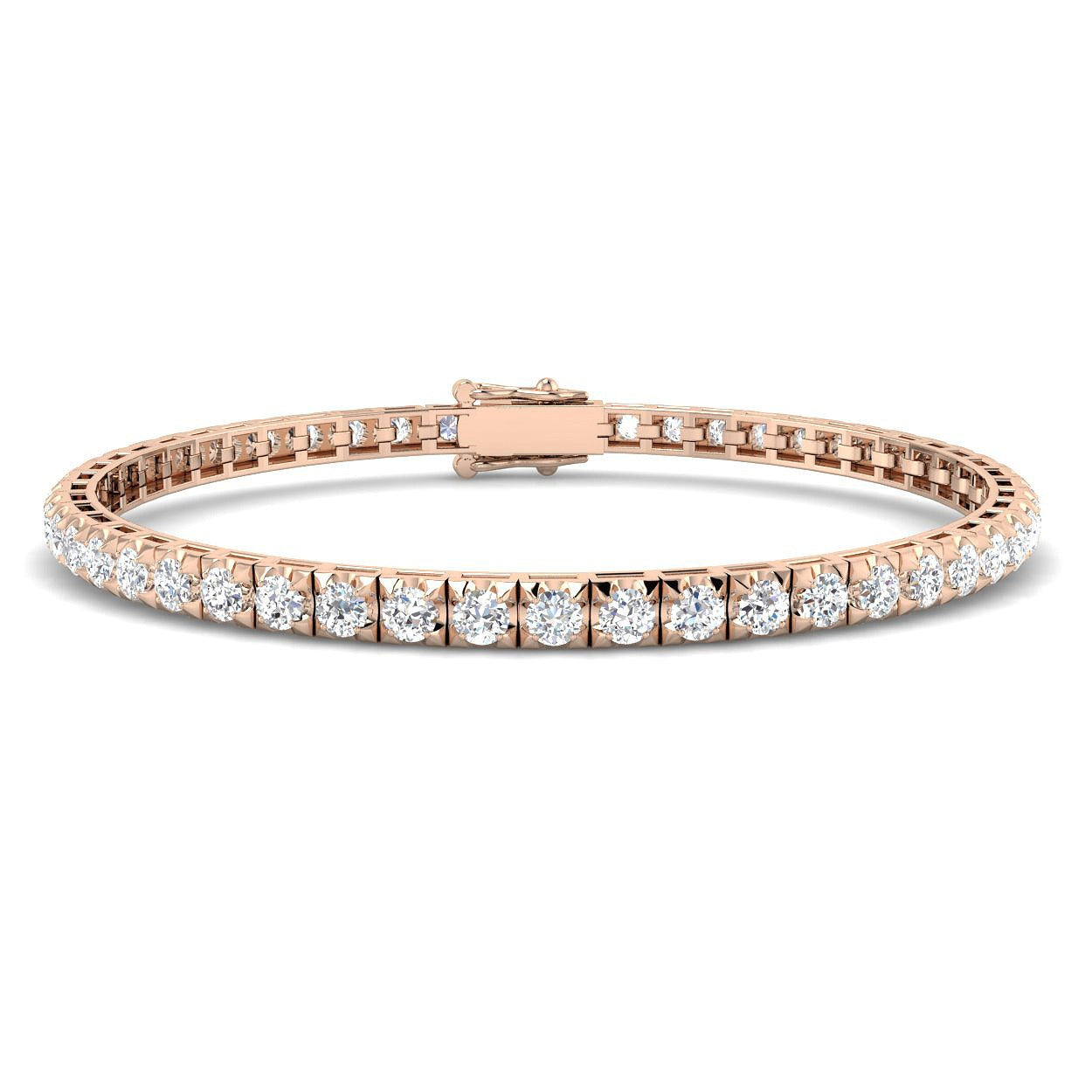 Bracelet de tennis de luxe en or et platine, serti de diamants ronds.