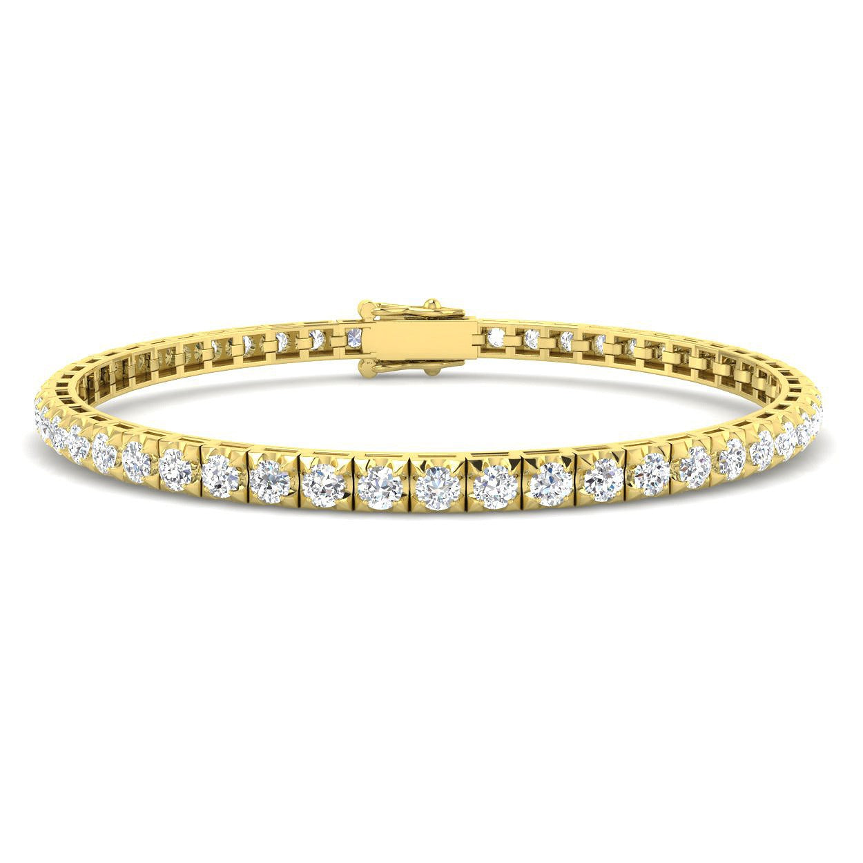 Bracelet de tennis de luxe en or et platine, serti de diamants ronds.
