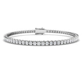 Round Cut Prong Set Lab Grown Diamond Tennis Bracelet in Platinum with Box Closure