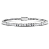 Round Cut Prong Set Lab Grown Diamond Tennis Bracelet in Platinum with Box Closure