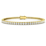 Round Cut Prong Set Lab Grown Diamond Tennis Bracelet in Platinum with Box Closure