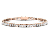 Round Cut Prong Set Lab Grown Diamond Tennis Bracelet in Platinum with Box Closure