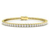 Round Cut Prong Set Lab Grown Diamond Tennis Bracelet in Platinum with Box Closure