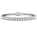 Round Cut Prong Set Lab Grown Diamond Tennis Bracelet in Platinum with Box Closure
