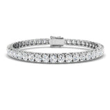 Round Cut Prong Set Lab Grown Diamond Tennis Bracelet in Platinum with Box Closure
