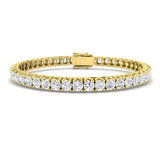 Round Cut Prong Set Lab Grown Diamond Tennis Bracelet in Platinum with Box Closure