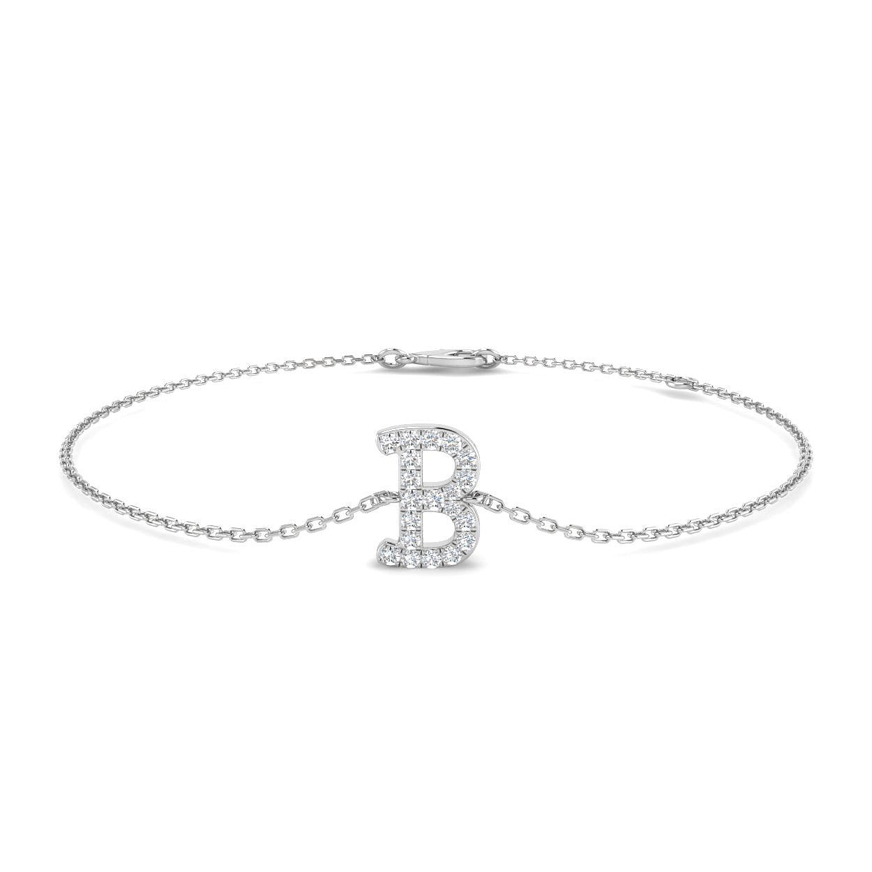 Personalized Diamond Chain, Lab Grown Diamond Jewelry, Lobster Claw Gold Bracelet