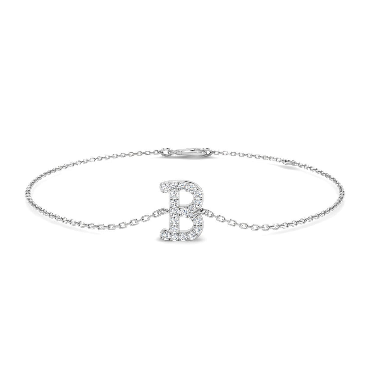 Personalized Diamond Chain, Lab Grown Diamond Jewelry, Lobster Claw Gold Bracelet