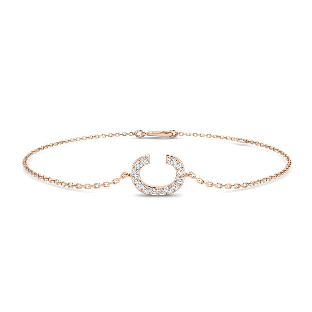 Luxury Letter C Jewelry, Fine Yellow Gold Bracelet, Elegant Diamond Initial Gift