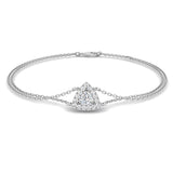 Geometric Halo Diamond Jewelry, Gold Double Chain Bracelet, Lobster Clasp Diamond Bracelet