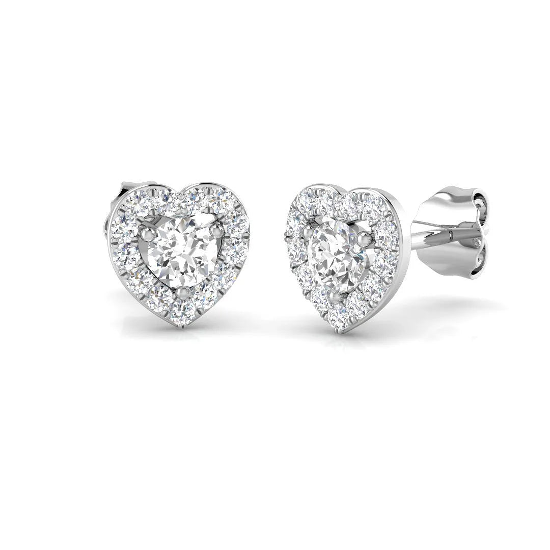 Boucles d'oreilles serties de diamants naturels ou de synthèse (0,50 carat) en or 9K/18K poinçonné