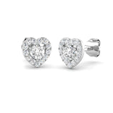 Boucles d'oreilles serties de diamants naturels ou de synthèse (0,50 carat) en or 9K/18K poinçonné