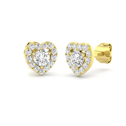 0.50 Ct DE/VVS Lab Grown Round Cut Diamond Halo Earring in 18K White Gold
