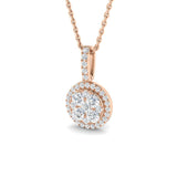 Cluster Diamond Pendant 0.33ct Gold – Lab-Grown & Natural Without Chain