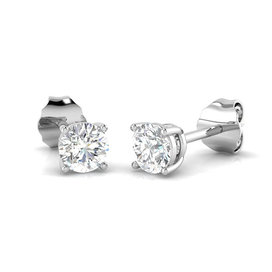 9ct White Gold 0.5ct Lab Grown Diamond Solitaire Earrings