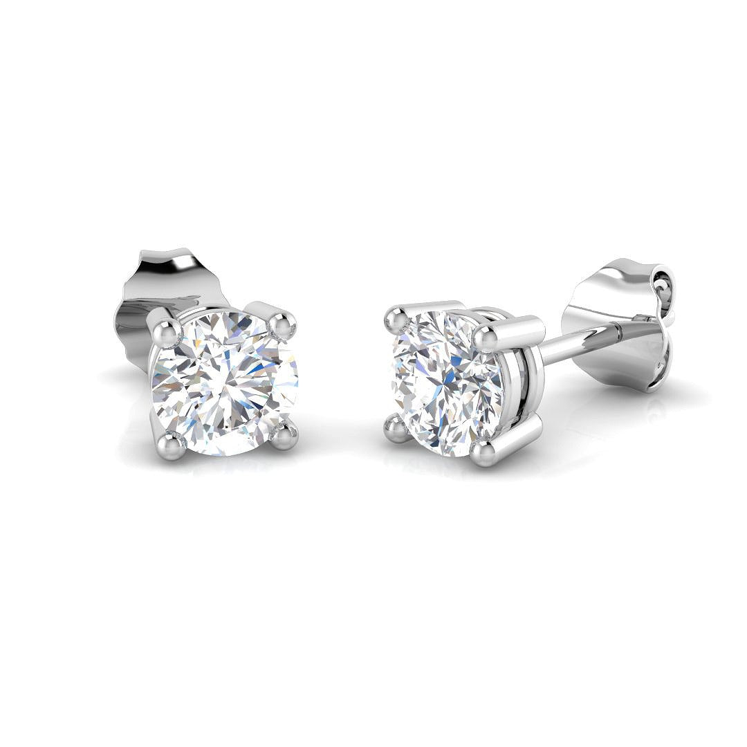 9ct White Gold 1.05ct Lab Grown Diamond Solitaire Earrings