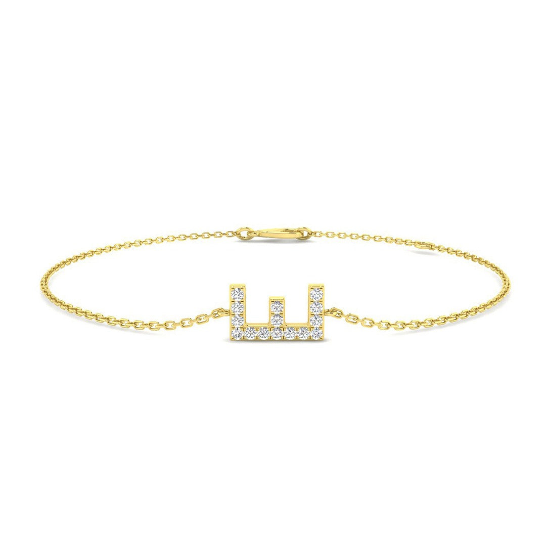 Personalized Diamond Chain, Luxury Initial Jewelry, Women Diamond Gold Bracelet