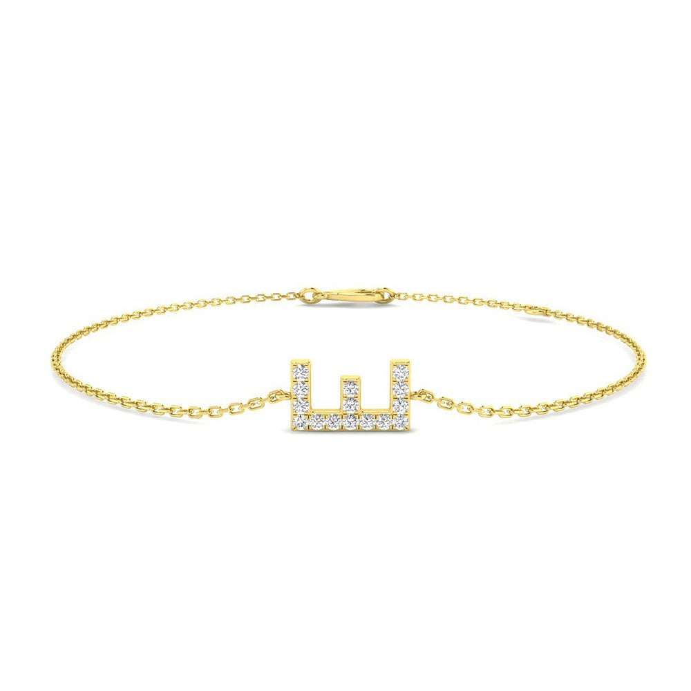 Personalized Diamond Chain, Luxury Initial Jewelry, Women Diamond Gold Bracelet