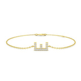 Personalized Diamond Chain, Luxury Initial Jewelry, Women Diamond Gold Bracelet