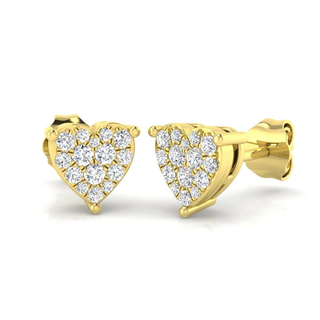0.30 Natural/Lab Grown Diamond Cluster Earring In 9K/18K Hallmarked Gold