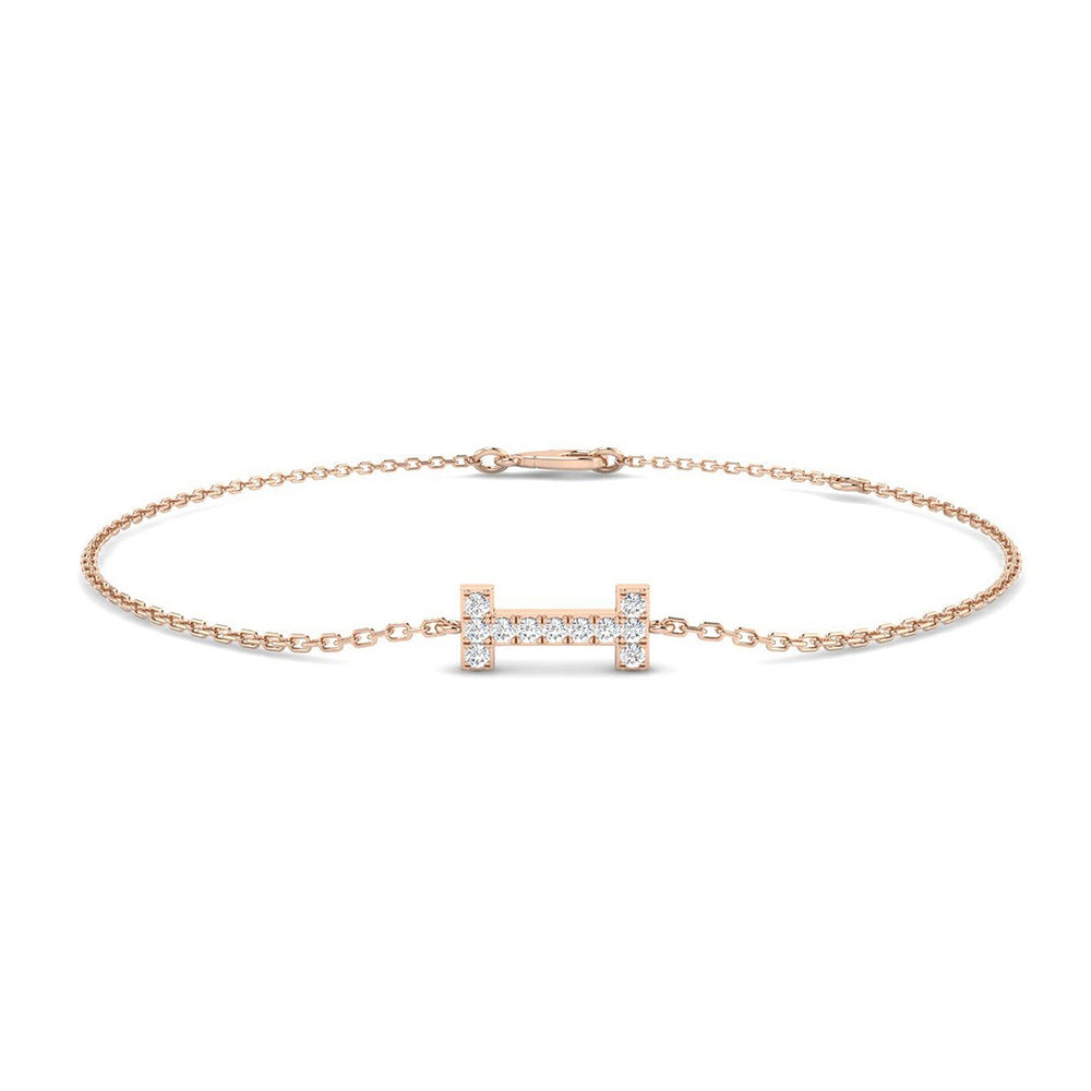 Women Initial Diamond Jewelry, Luxury Letter I Bracelet, Fine Platinum Diamond Jewelry
