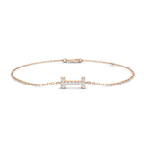 Women Initial Diamond Jewelry, Luxury Letter I Bracelet, Fine Platinum Diamond Jewelry
