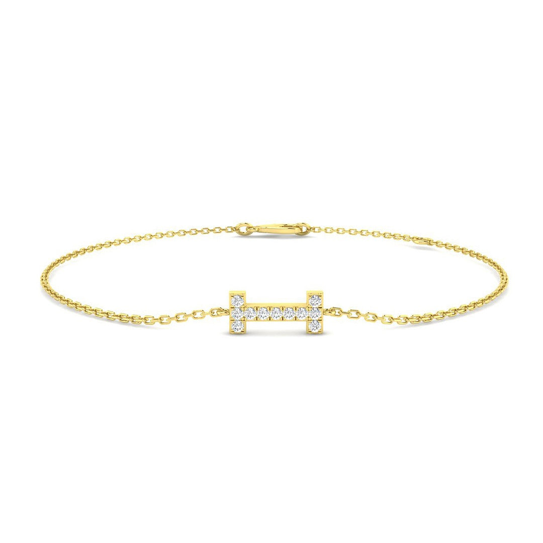 Personalized Diamond Chain, Trendy Platinum Bracelet, Lobster Clasp Diamond Bracelet